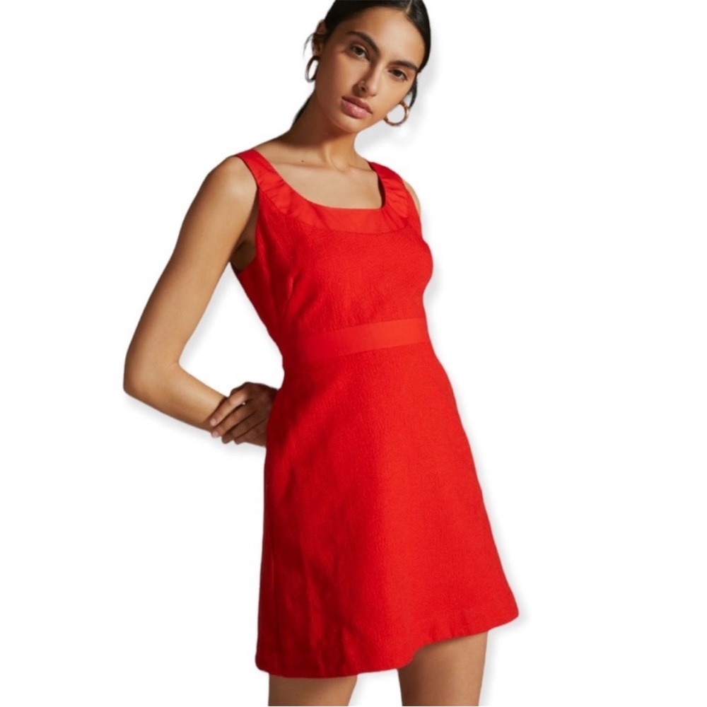 Anthropologie Maeve Sleeveless Scoop Neck Cut Out Back Dress